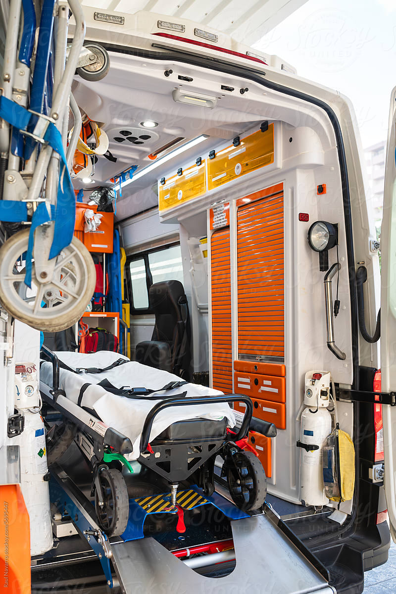 vertical photo of an ambulance