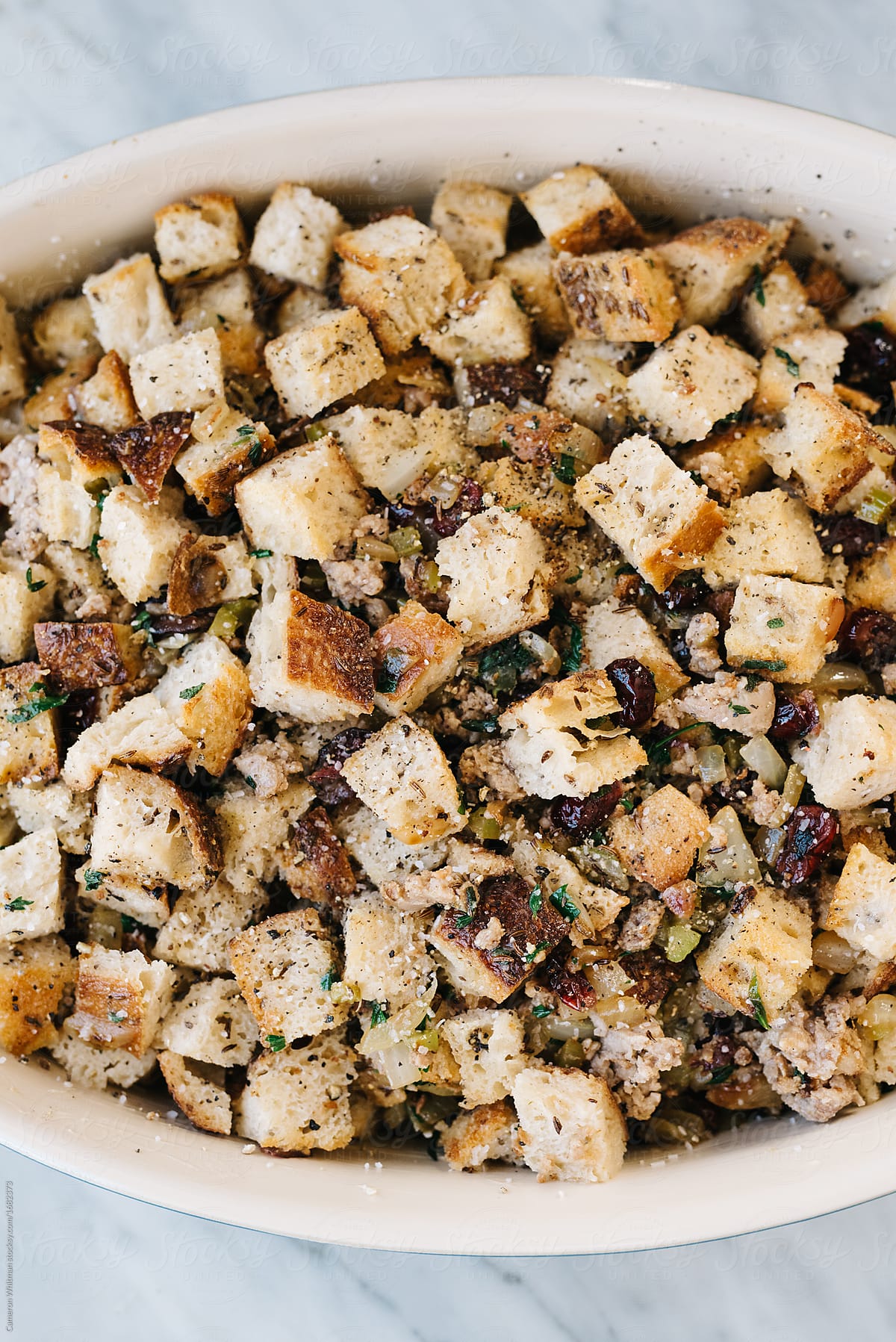 "Rye Bread Sausage Stuffing With Cranberry Preparation" by Stocksy ...
