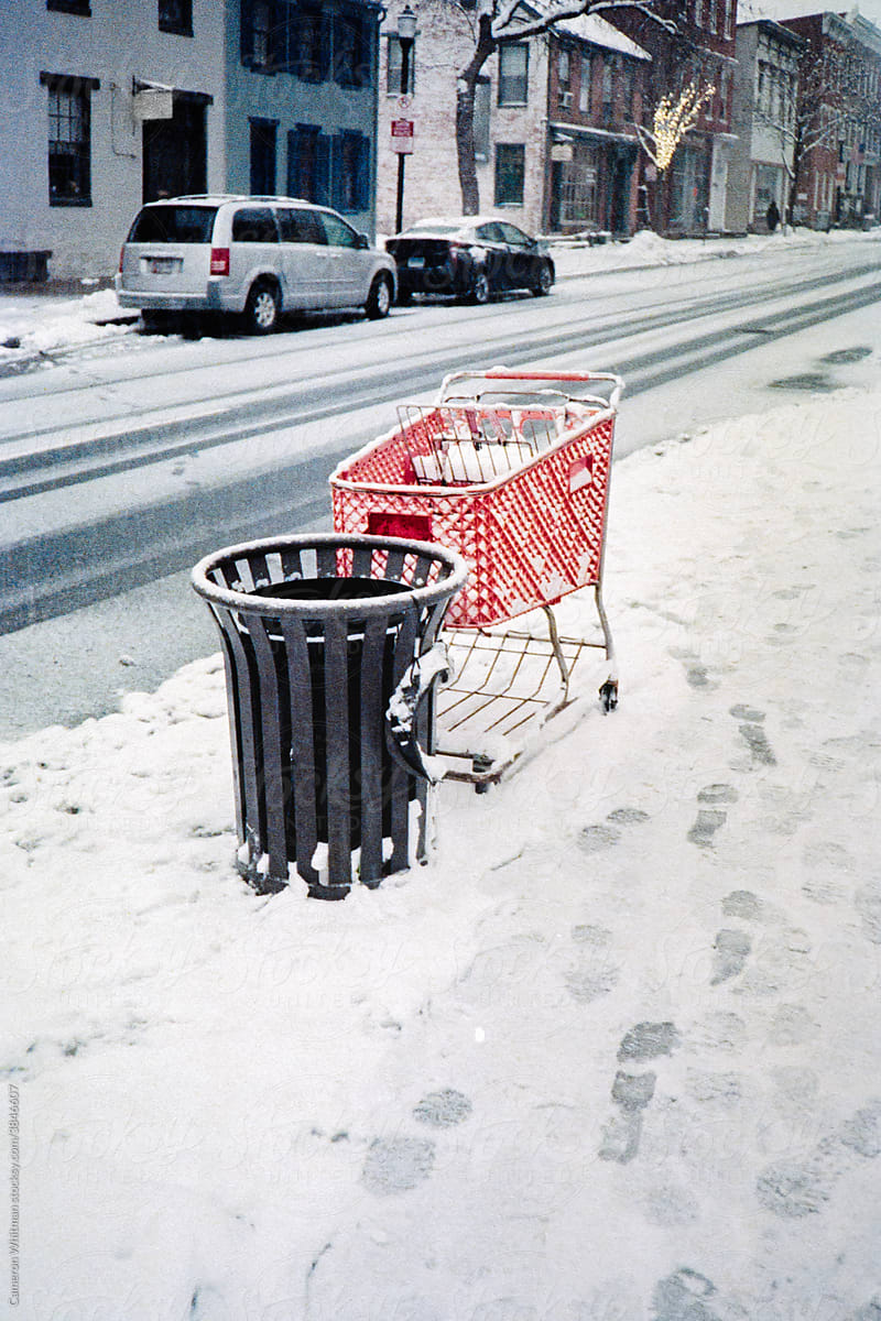 Abandoned Shopping Cart in snow