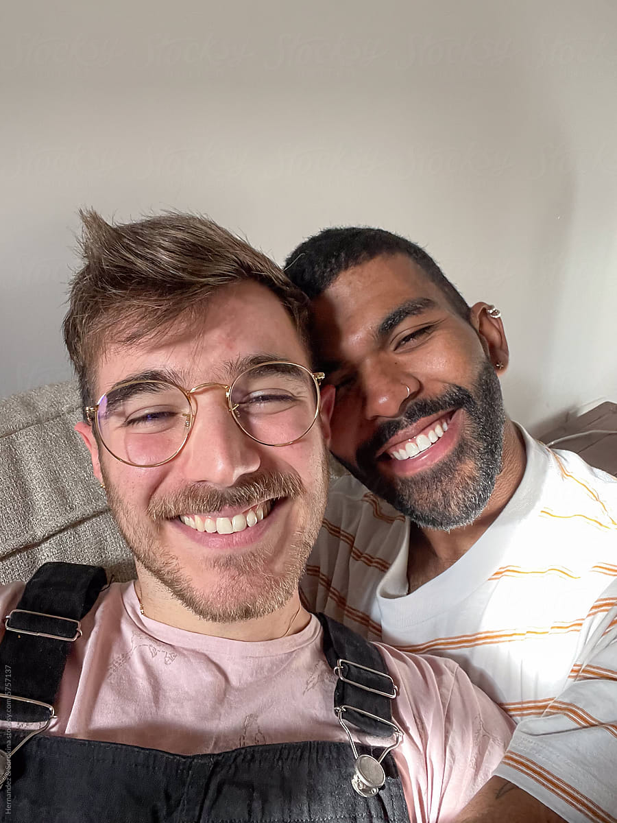 Selfie Of Smiling Gay Couple