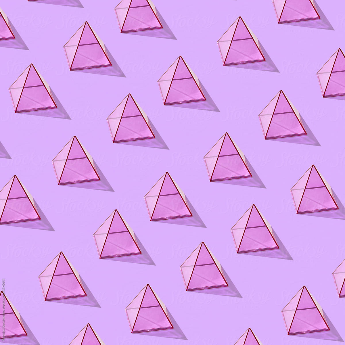 Rows of purple pyramids
