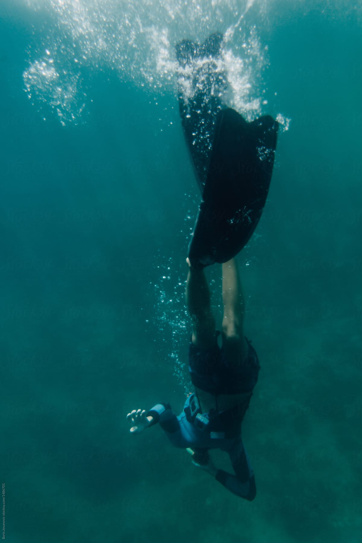 Teenager diver having a dive