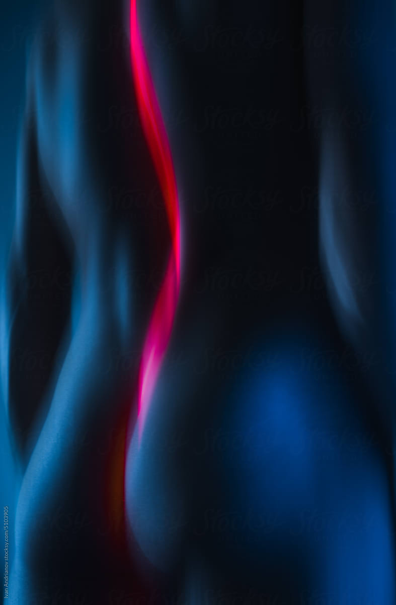 Motion Blurred Outline Of Naked Man\'s Back
