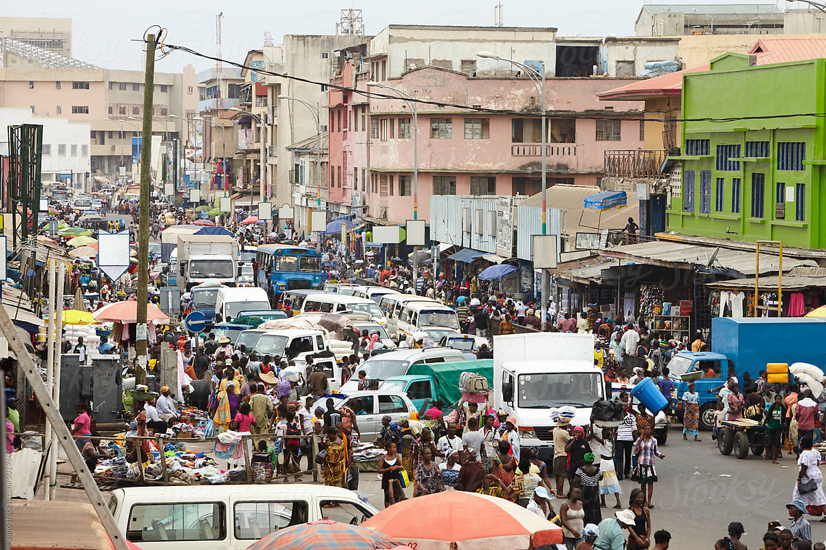 Busy street Accra, Ghana
