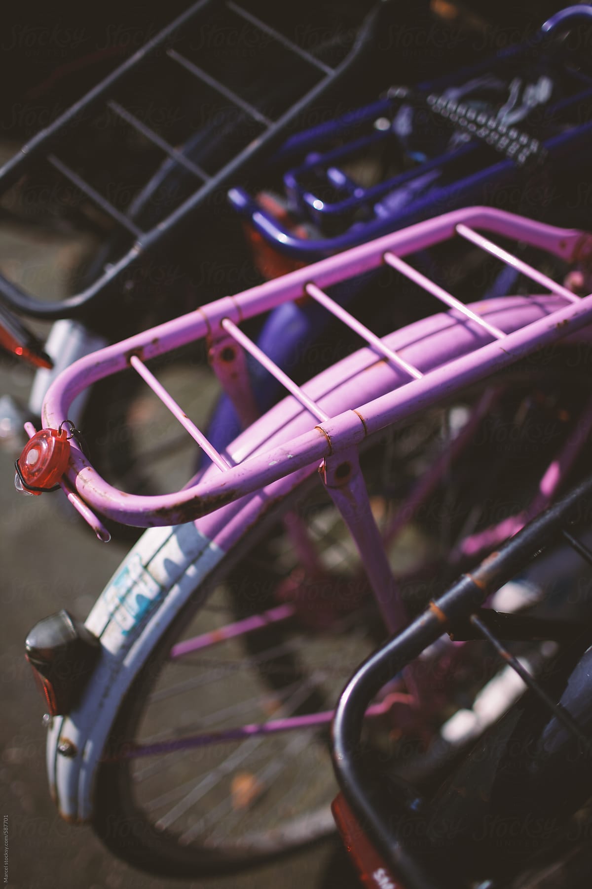Pink bicycle luggage carrier