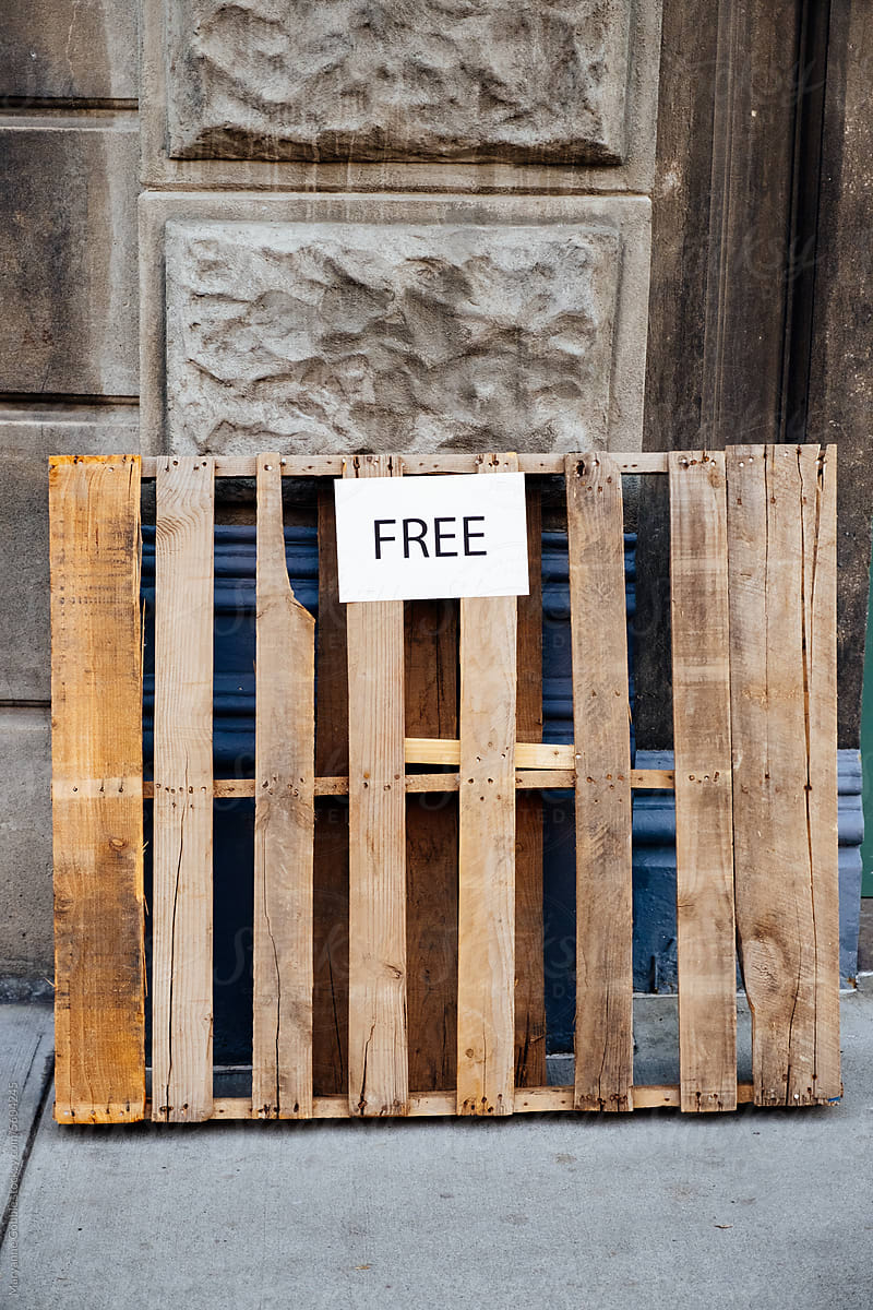 Free Sign on Wooden Pallet