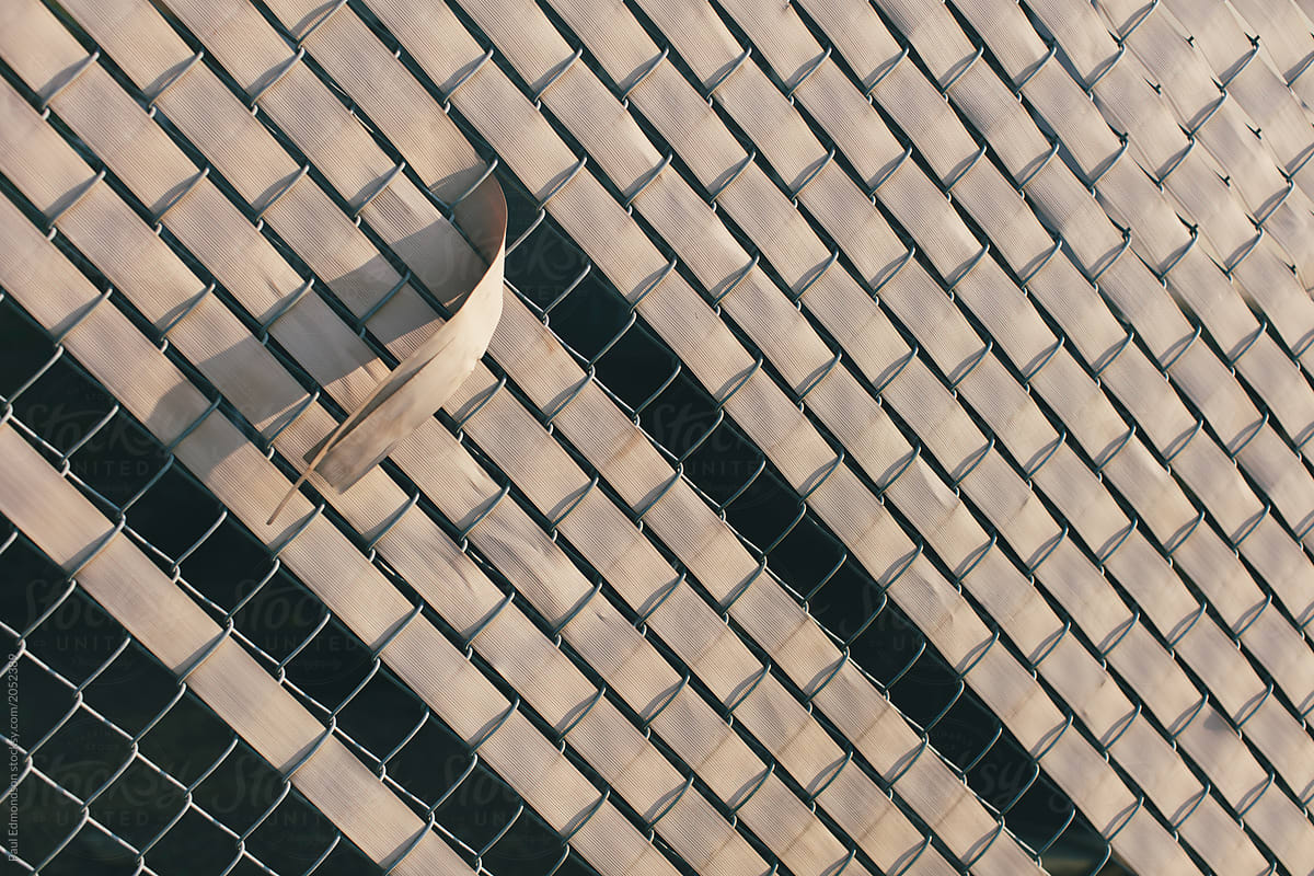 Detail of worn chain-link fence