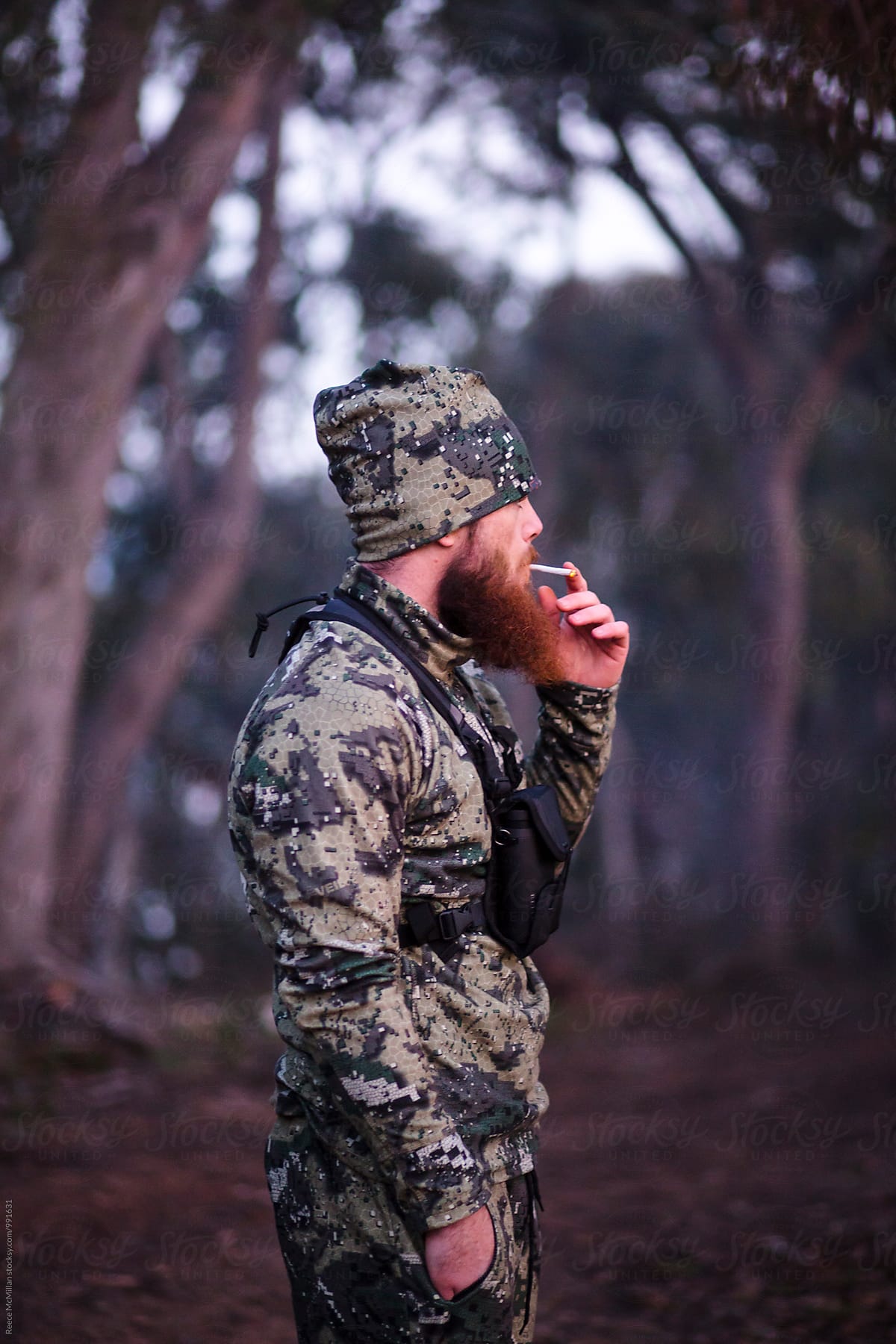 Hunter Smoking A Cigarette