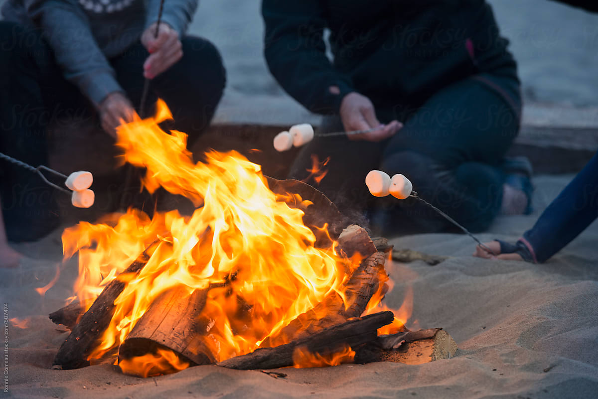 Roasting Marshmallows Around The Campfire