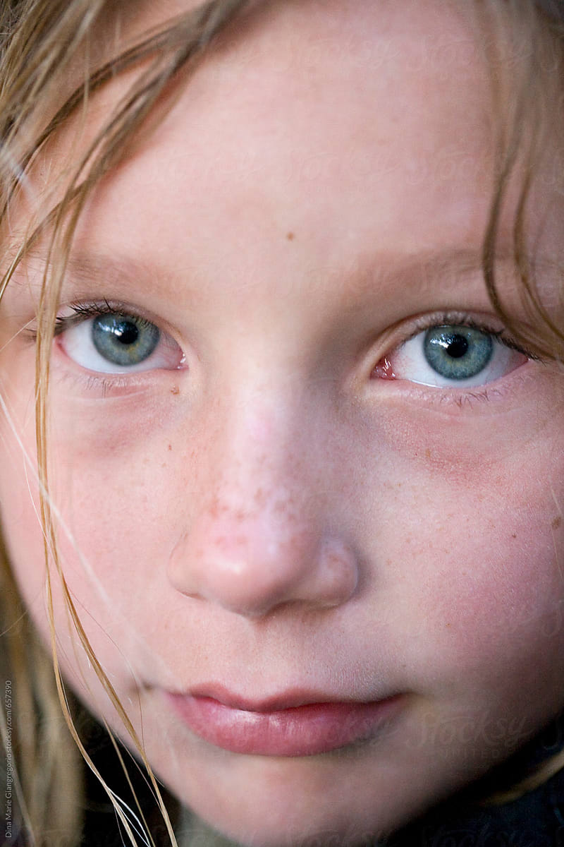 Blue Eyed Girl with Freckles