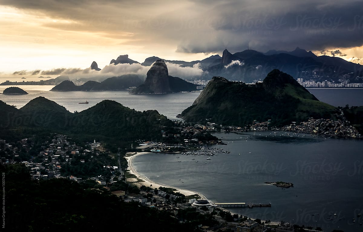 Amazing view of Rio de Janeiro, before a Thunderstorm. Brazil.
