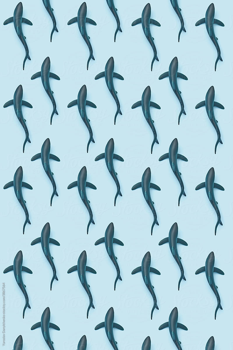 Pattern of plastic sharks