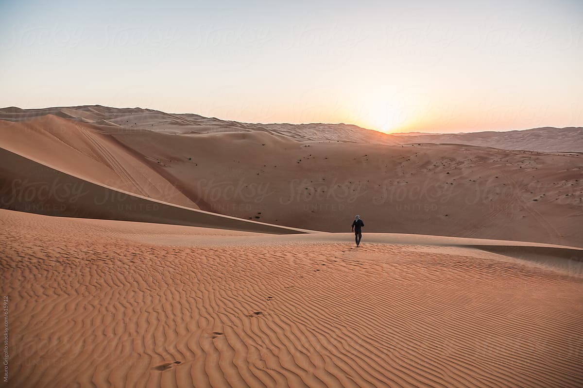 Man exploring the desert