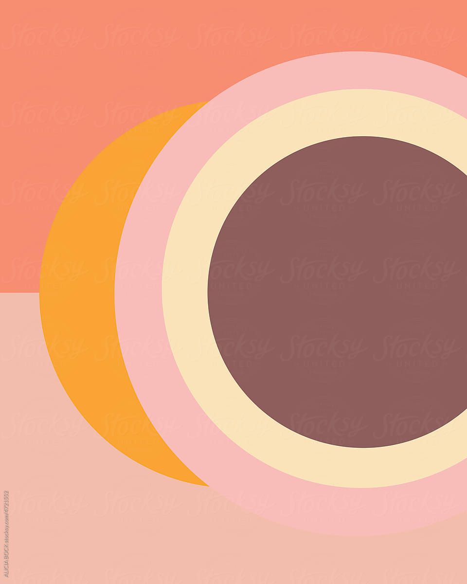 Minimal Abstact Illustration Of Layers Of Colorful Circles
