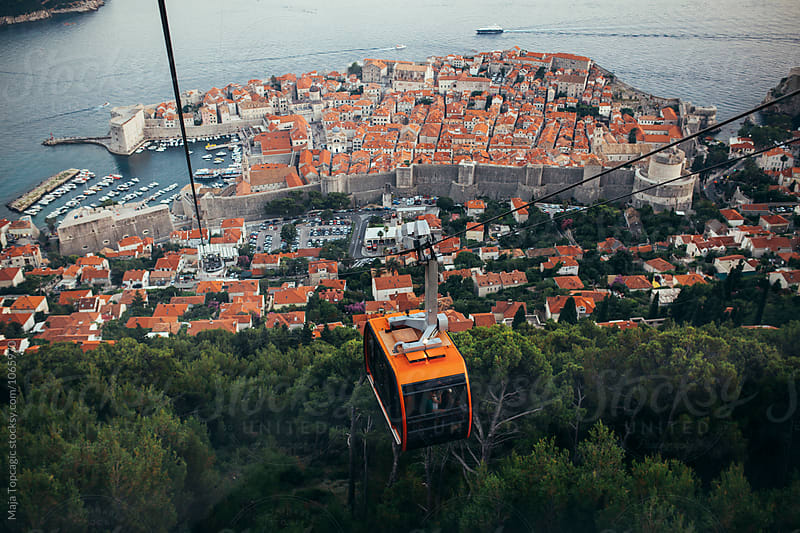 Dubrovnik Cable Car at sunset
