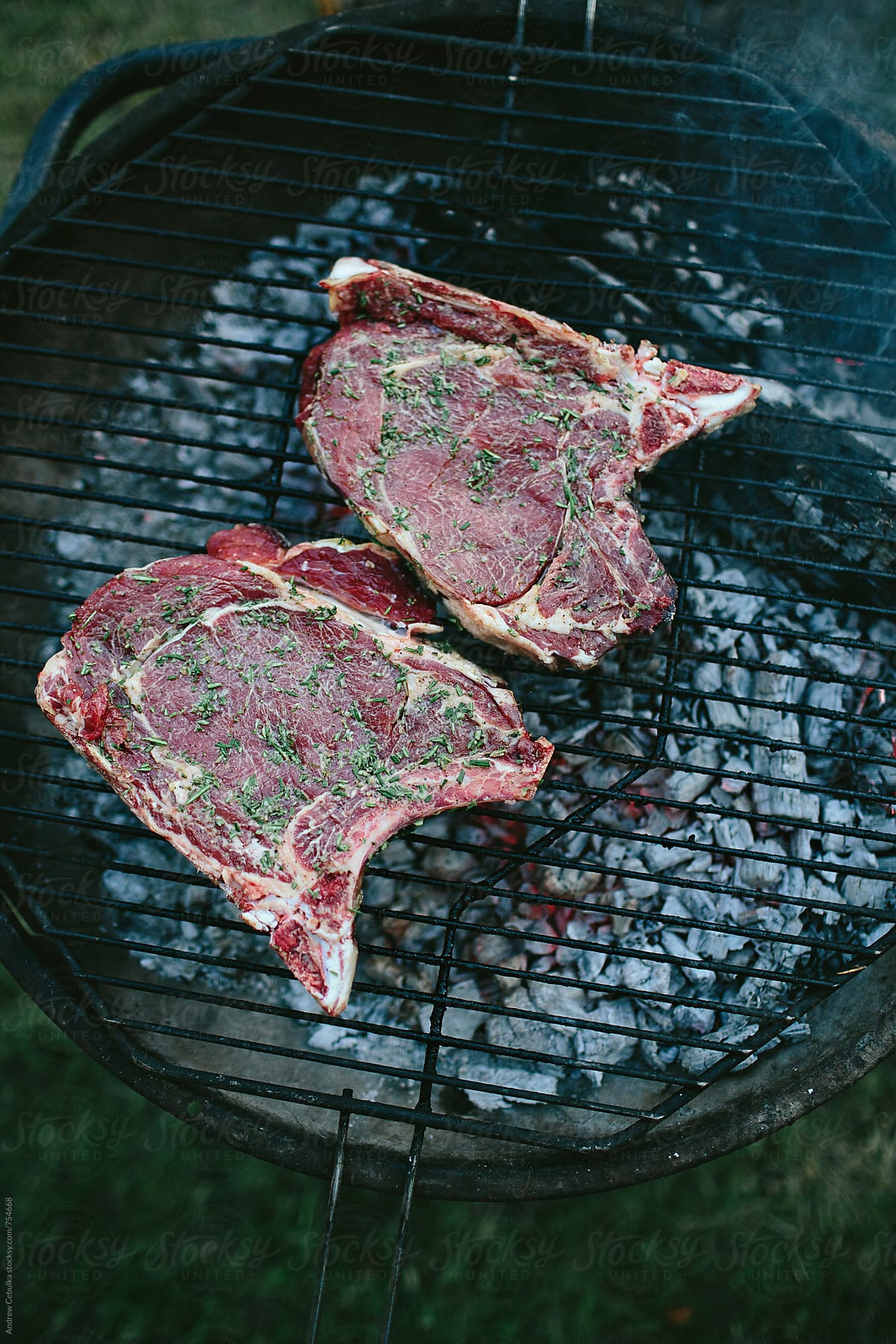 Steak being grilled- Digital File