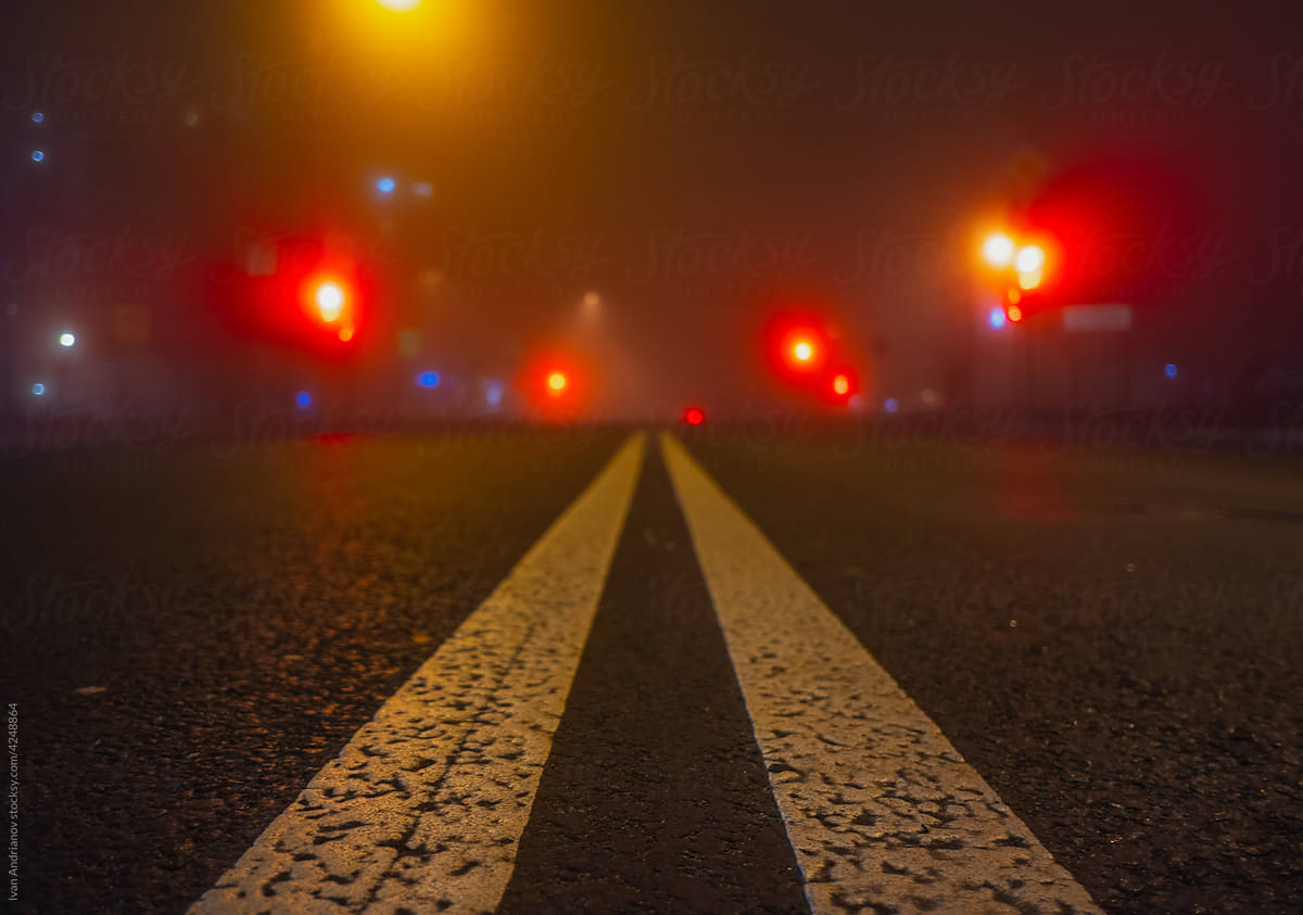 Empty Night Highway City Street