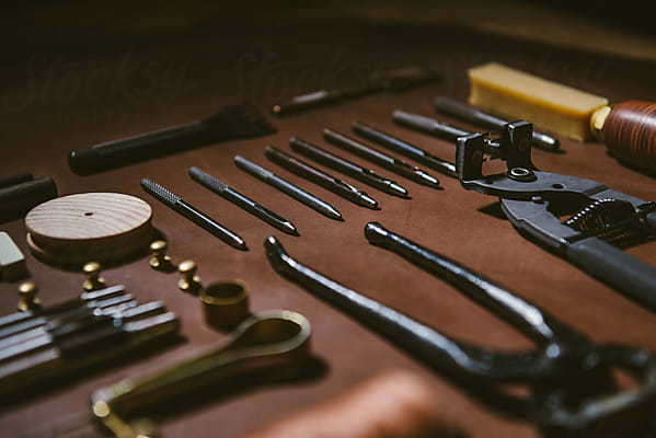 Various Leather Work Tools by Stocksy Contributor MaaHoo - Stocksy