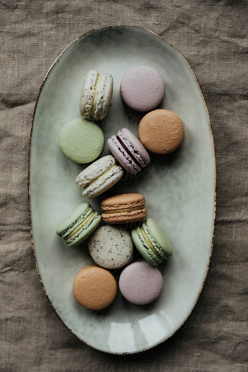 Pastel colored macarons