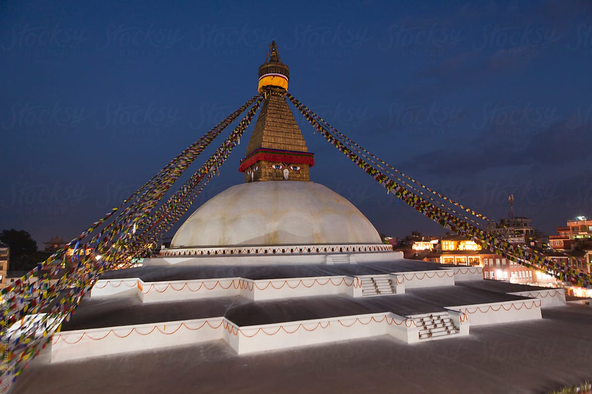 Boudhanath Stupa in Kathmandu Valley, Nepal.