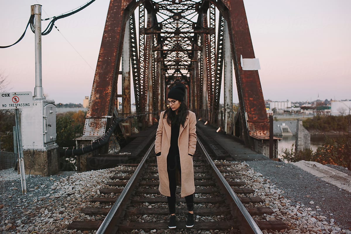 Girl on Train Tracks