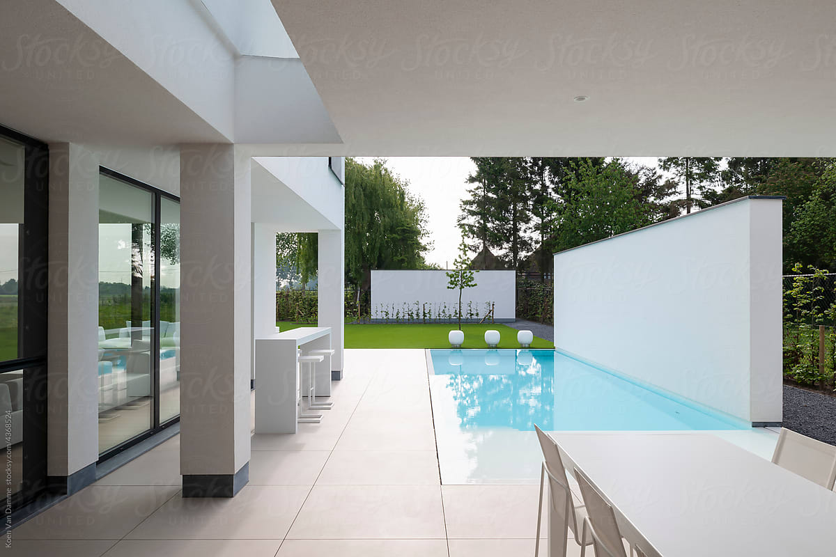 patio and swimming pool