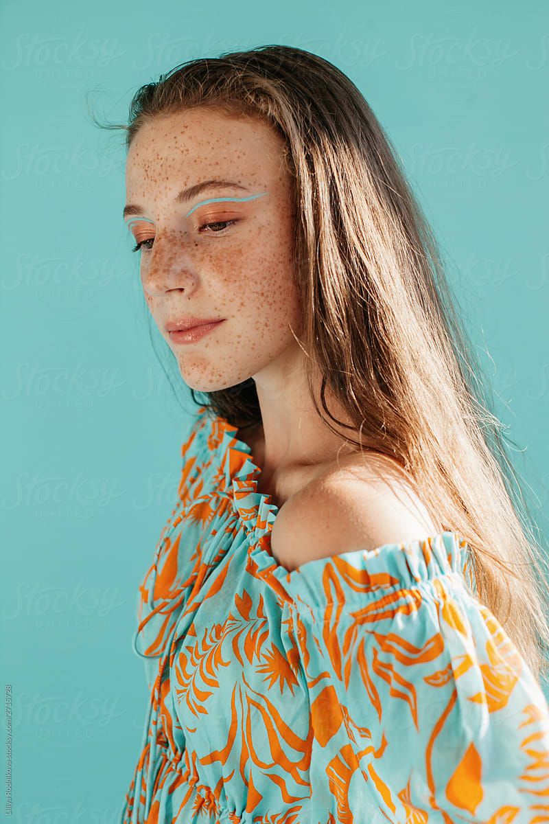 Freckled Woman With Unusual Makeup By Liliya Rodnikova