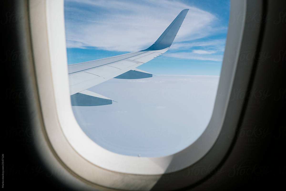 An airplane window
