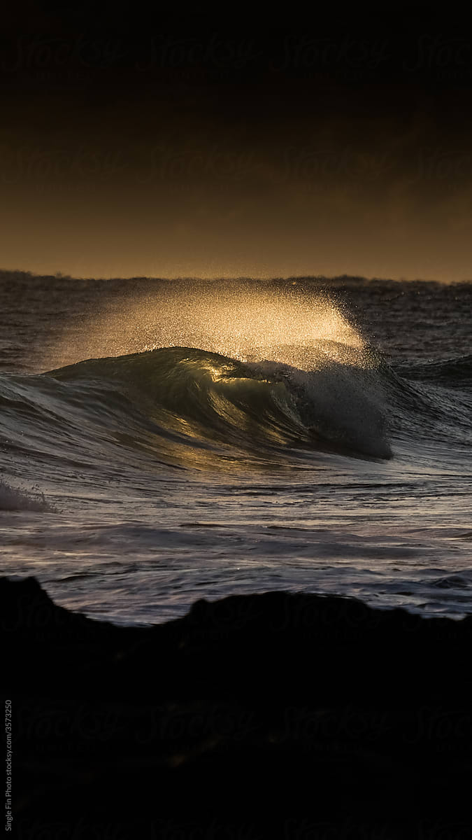 Wave during sunrise