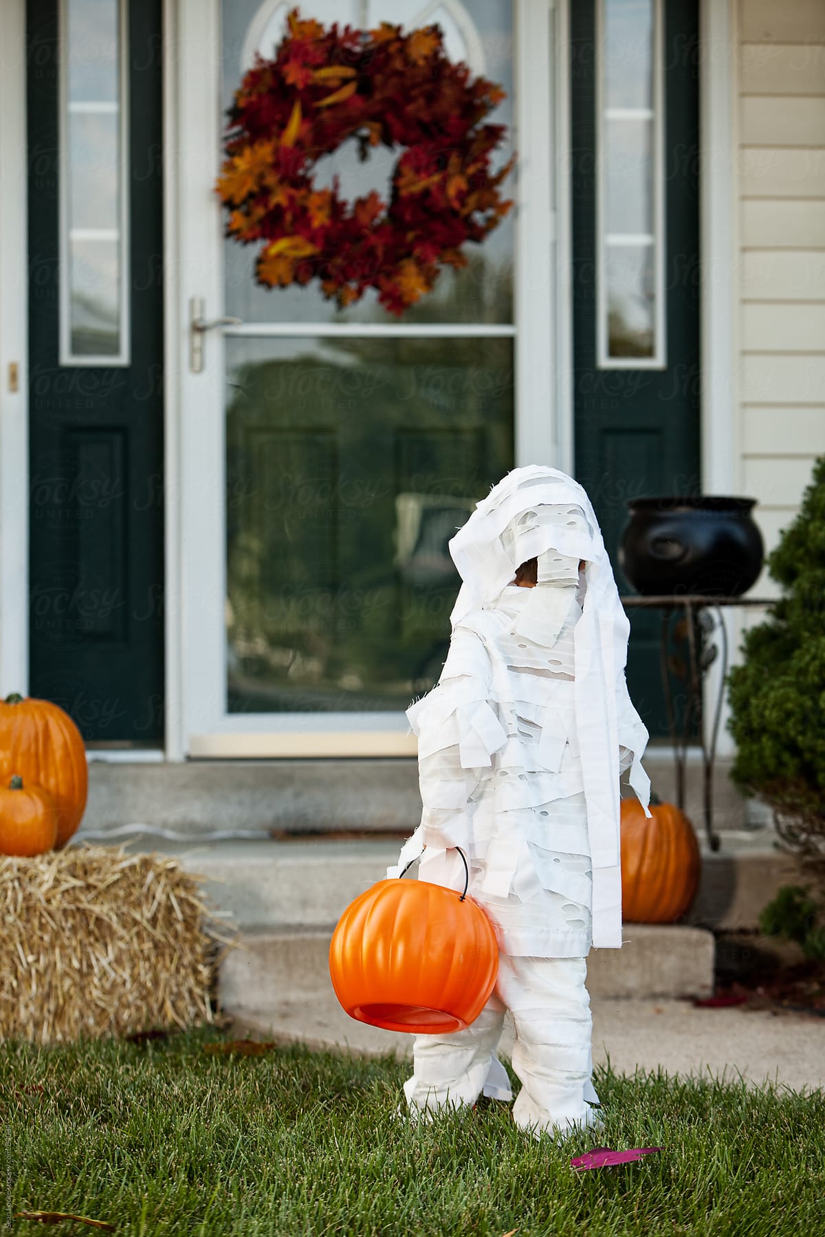 Halloween: Boy Mummy Walks Towards Front Door