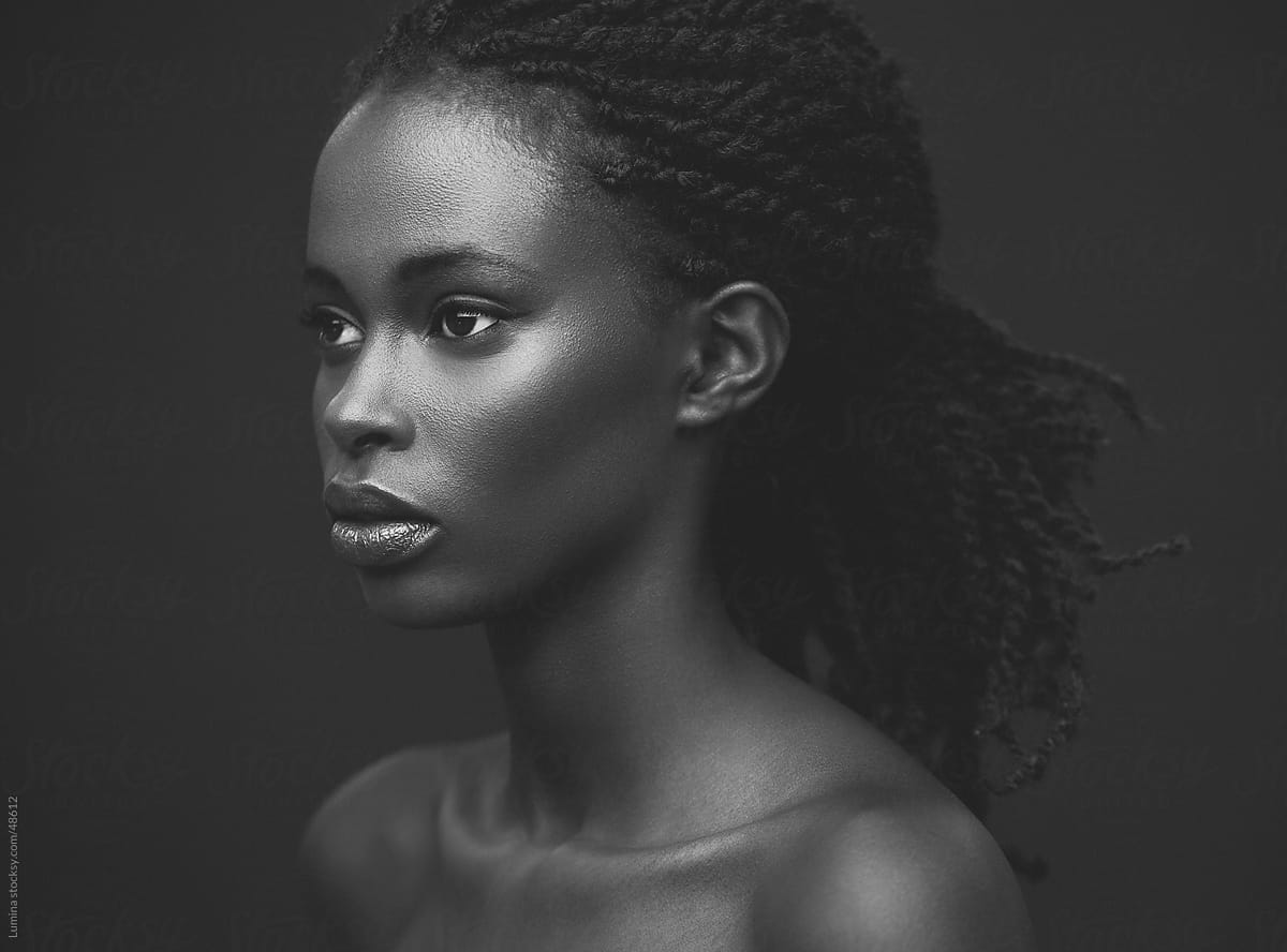 African Woman In Black And White By Stocksy Contributor Lumina Stocksy