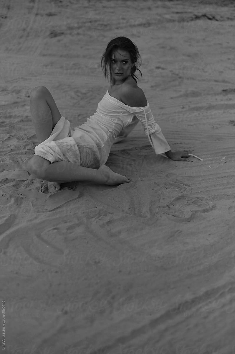 woman dancing on the sand