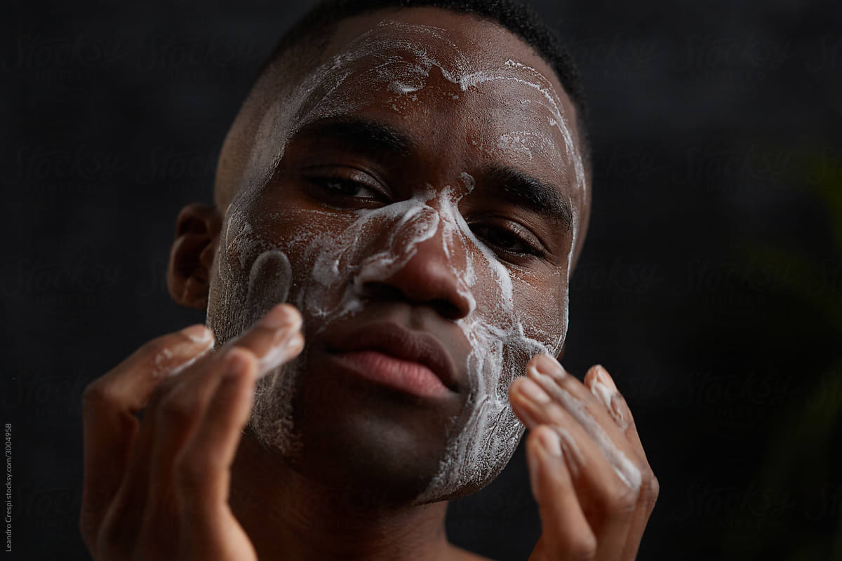 Men skincare clean face