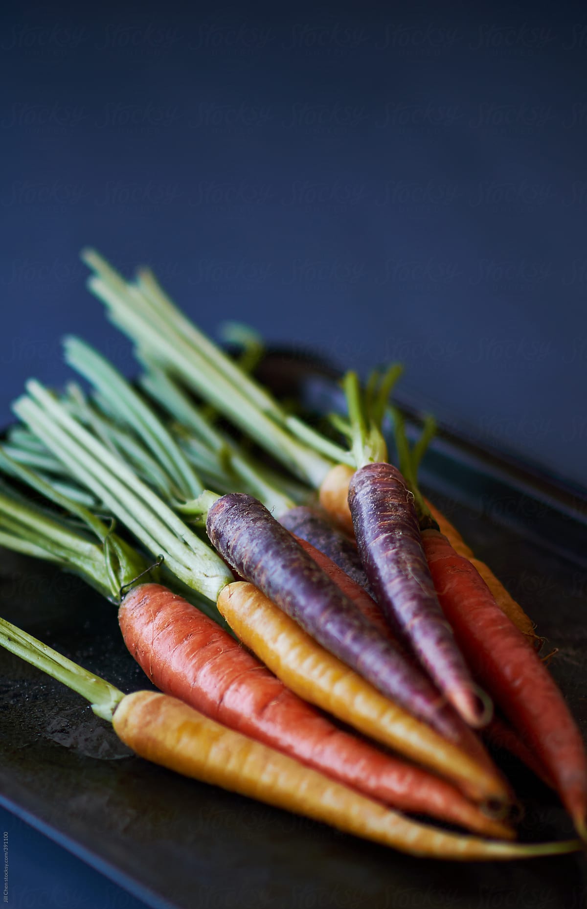 Bunch of multi coloured carrots