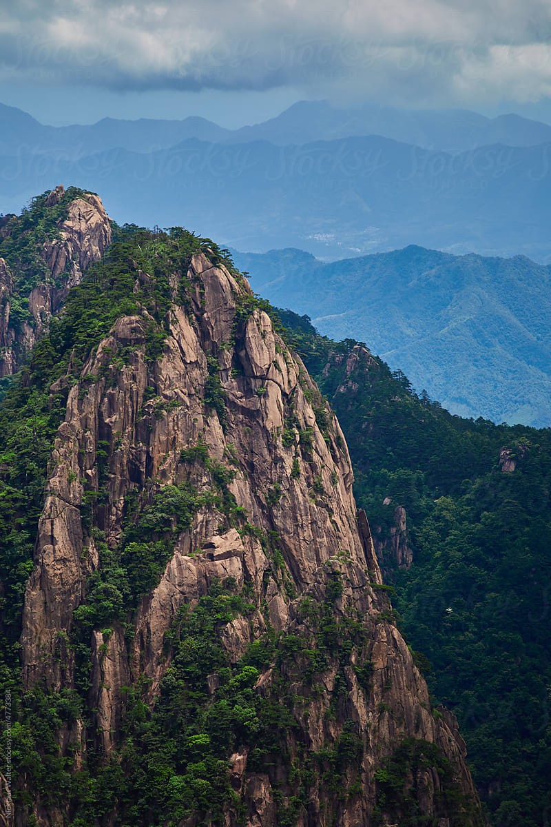 A Grassy Peak In Huangshan (Yellow Mountain), Anhui, China.