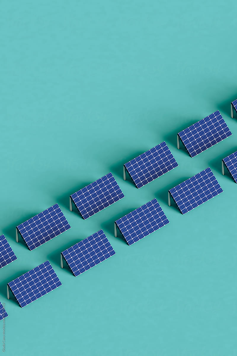 rows of Solar panels. alternative energy source.