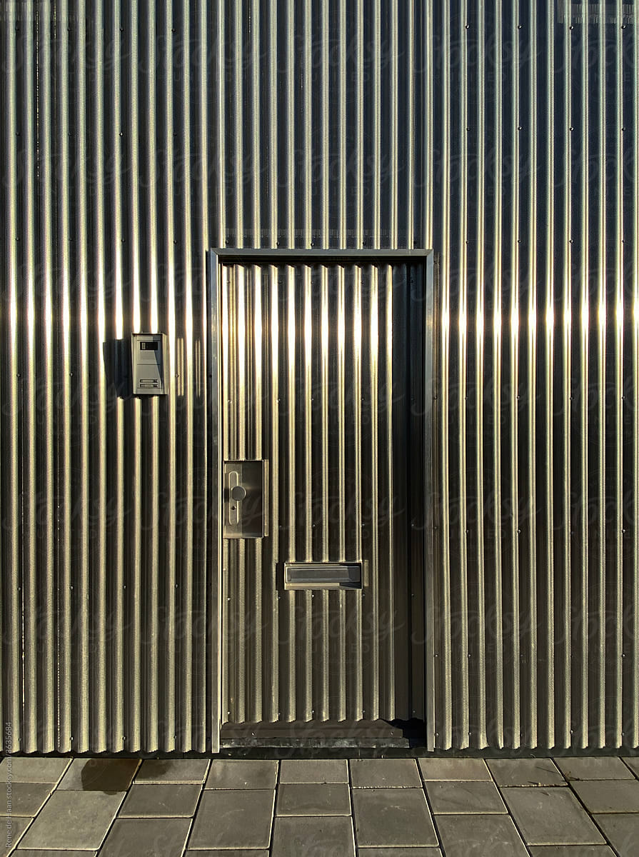 metal wall with door
