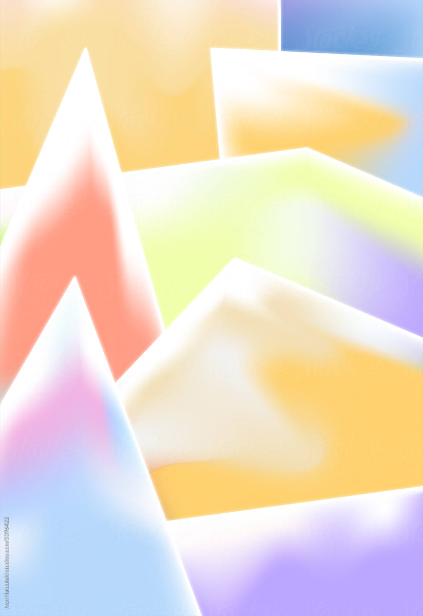Abstract pattern illustration featuring glowing metallic triangles