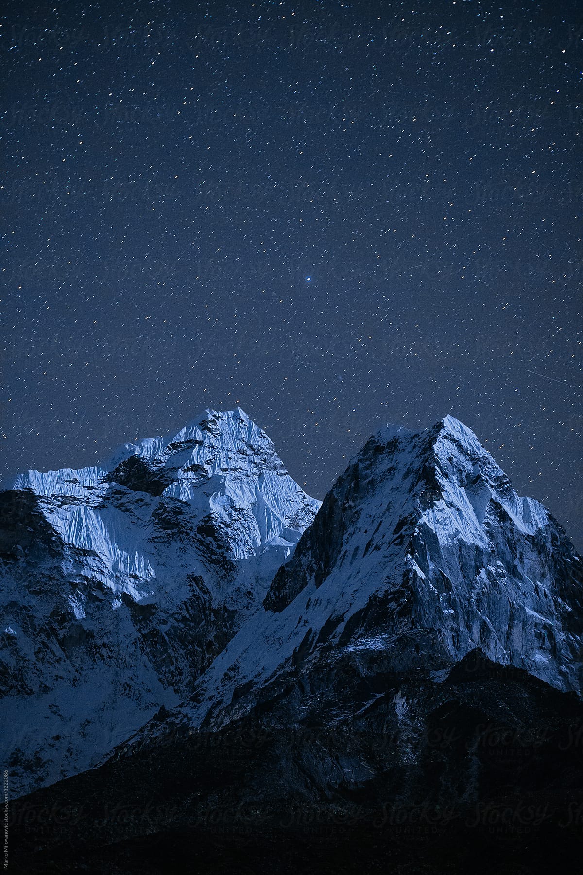 Mountain landscape stars
