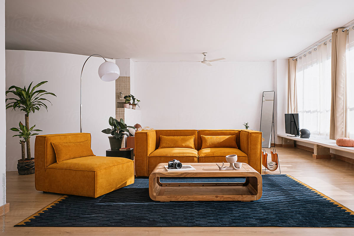 Interior design of cozy living room