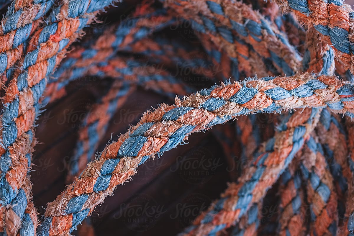 Ship rigging (ropes) on the deck