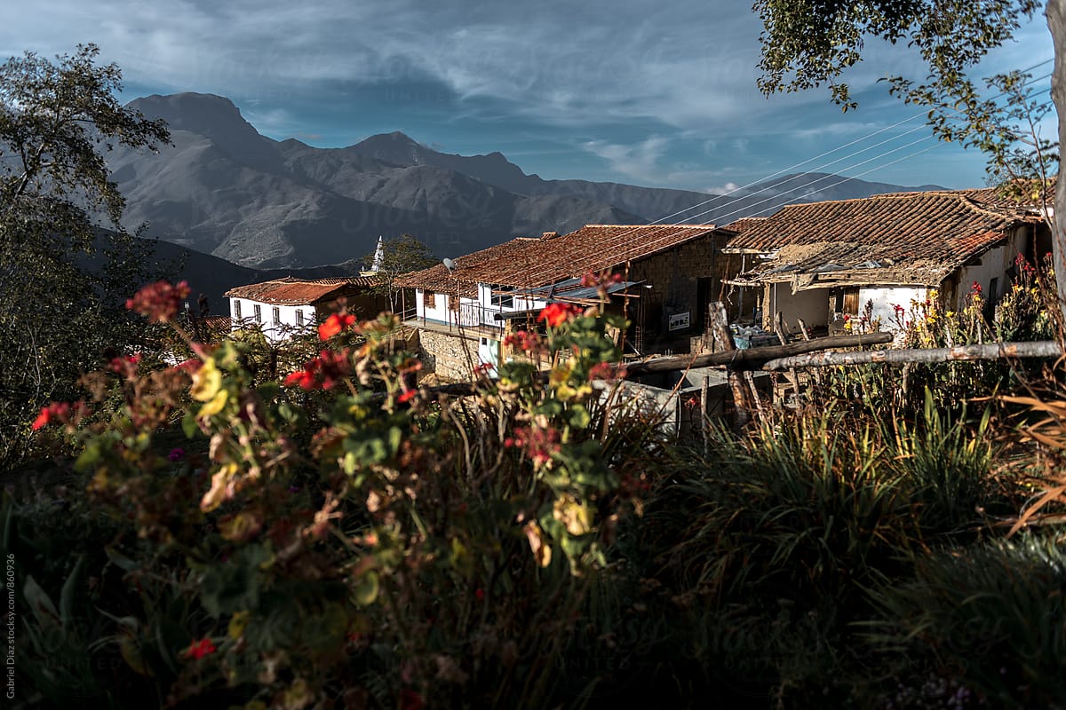 Touristic Colonial Town Los Nevados in south American Andes. Venezuela
