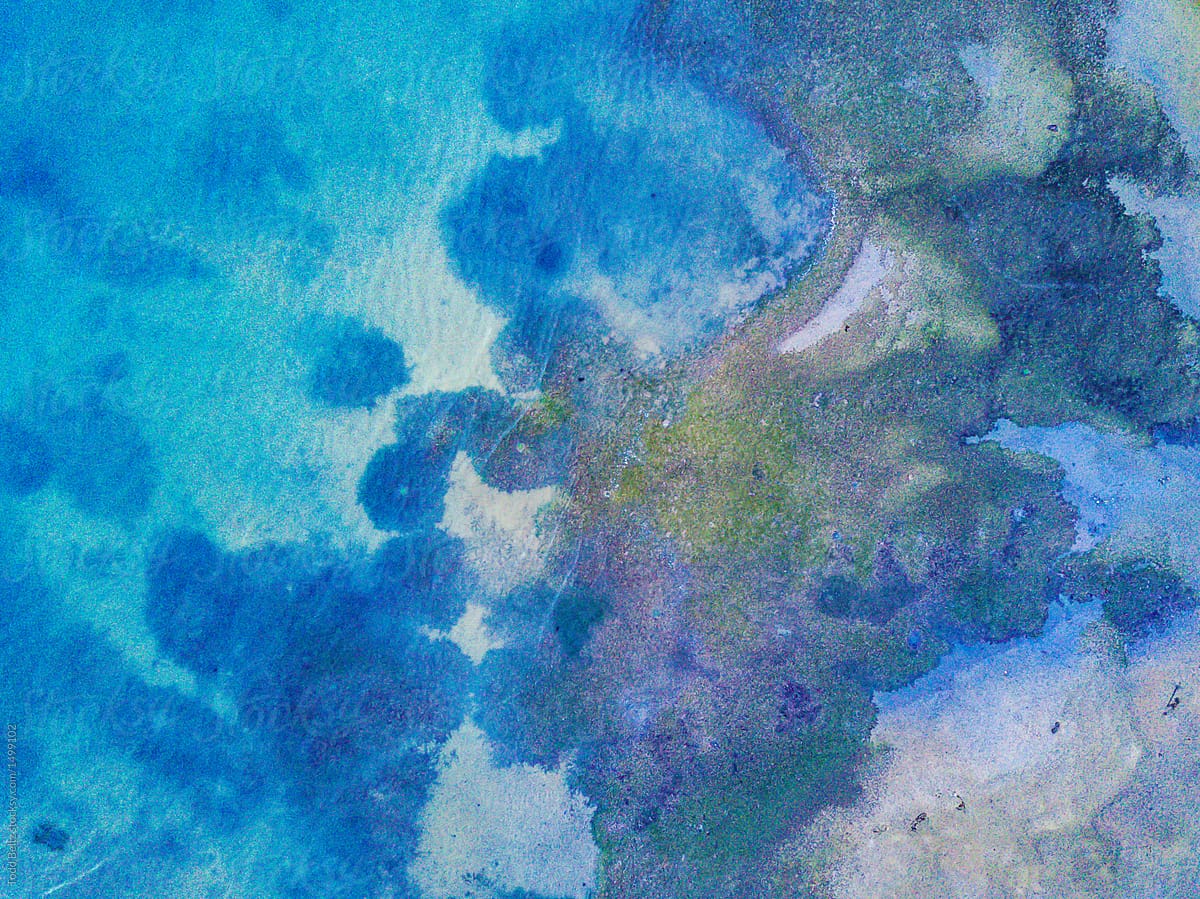 Colorful abstract aerial of the ocean