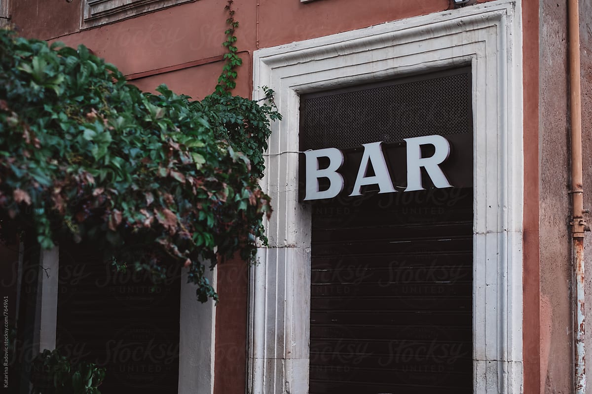 \'Bar\' Sign Above the Door