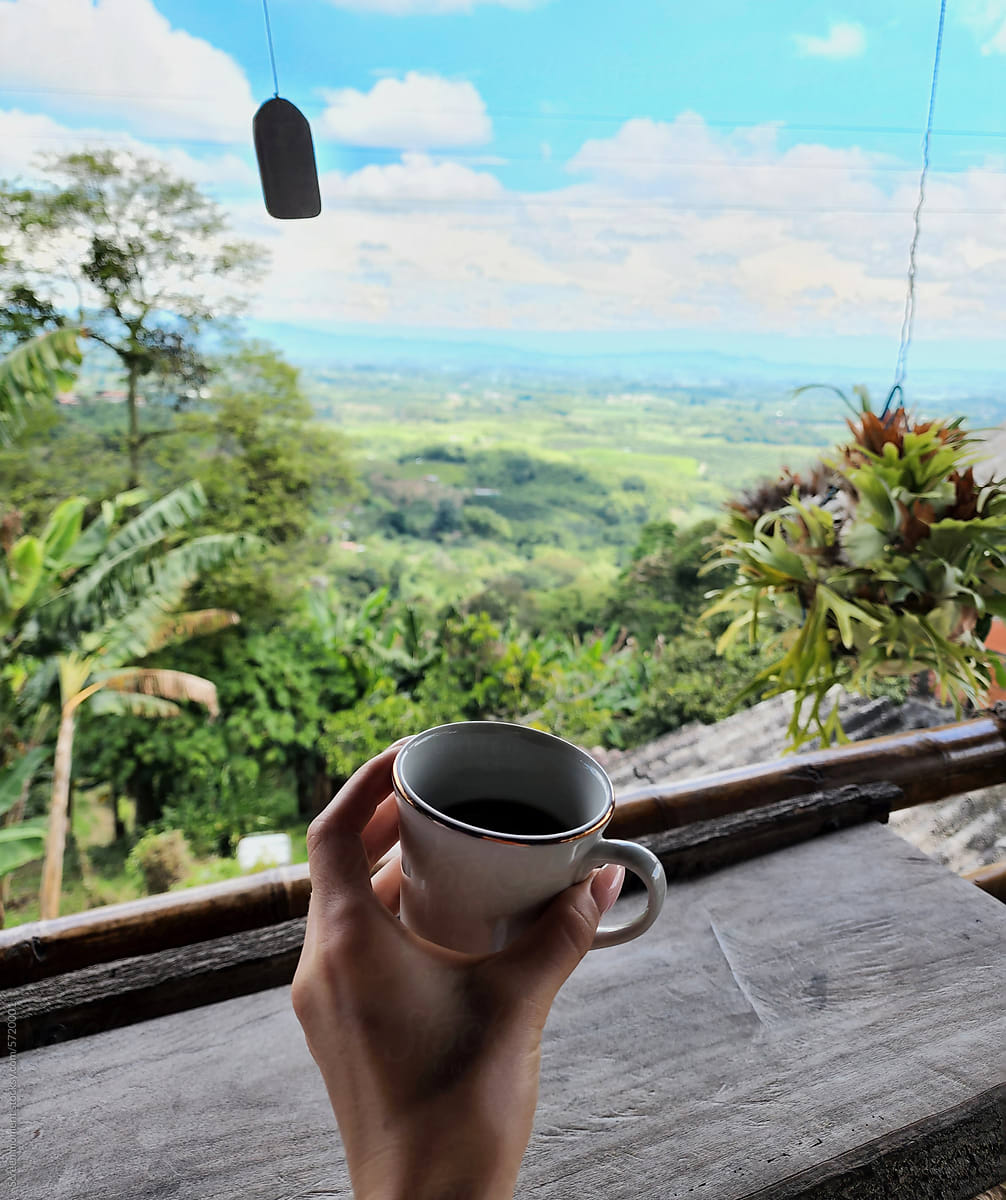 cup of coffee with a beautiful view