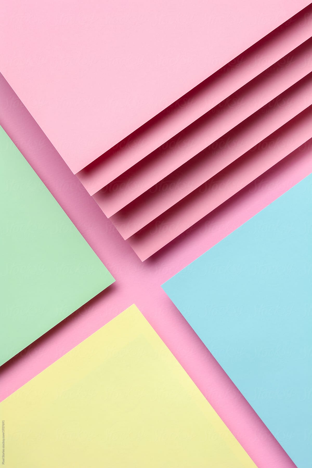 Colorful polygon paper design background