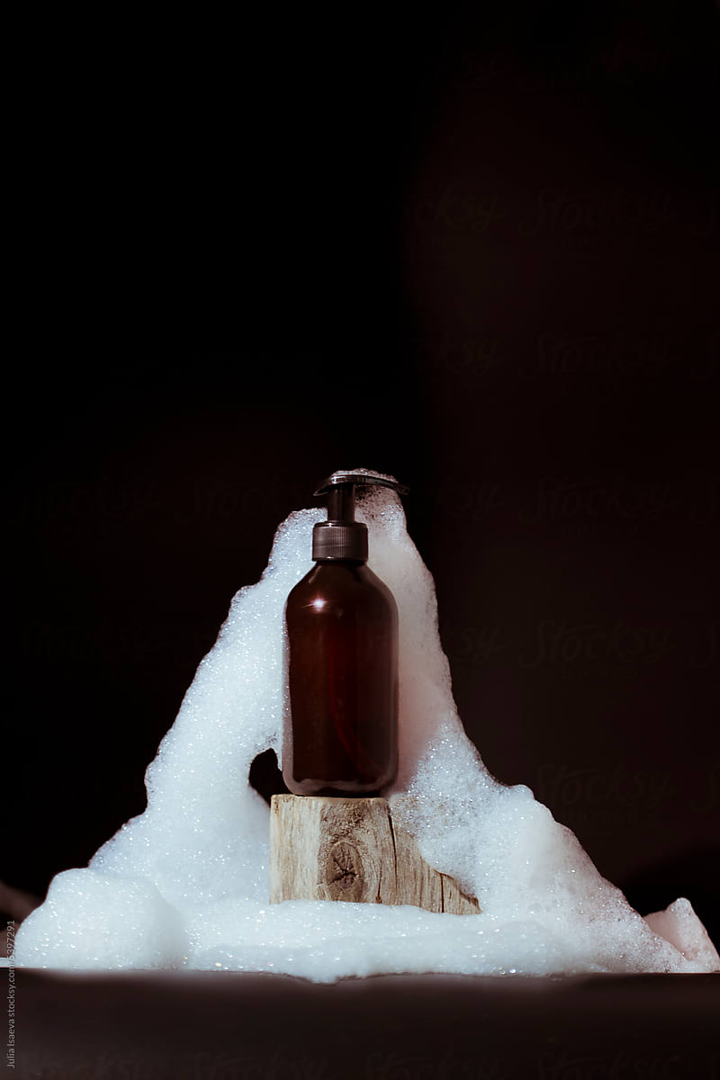 brown bottle with cosmetic product