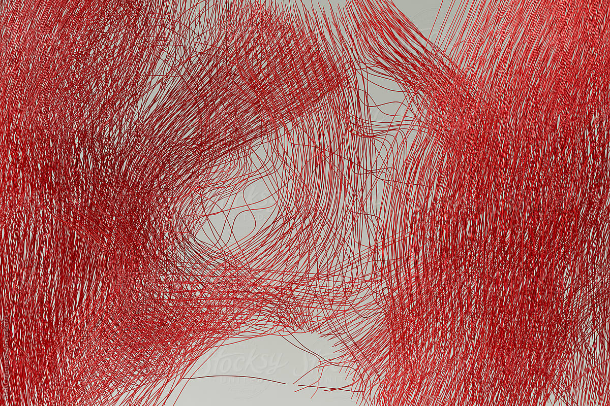 Abstract Red Fibrous Texture