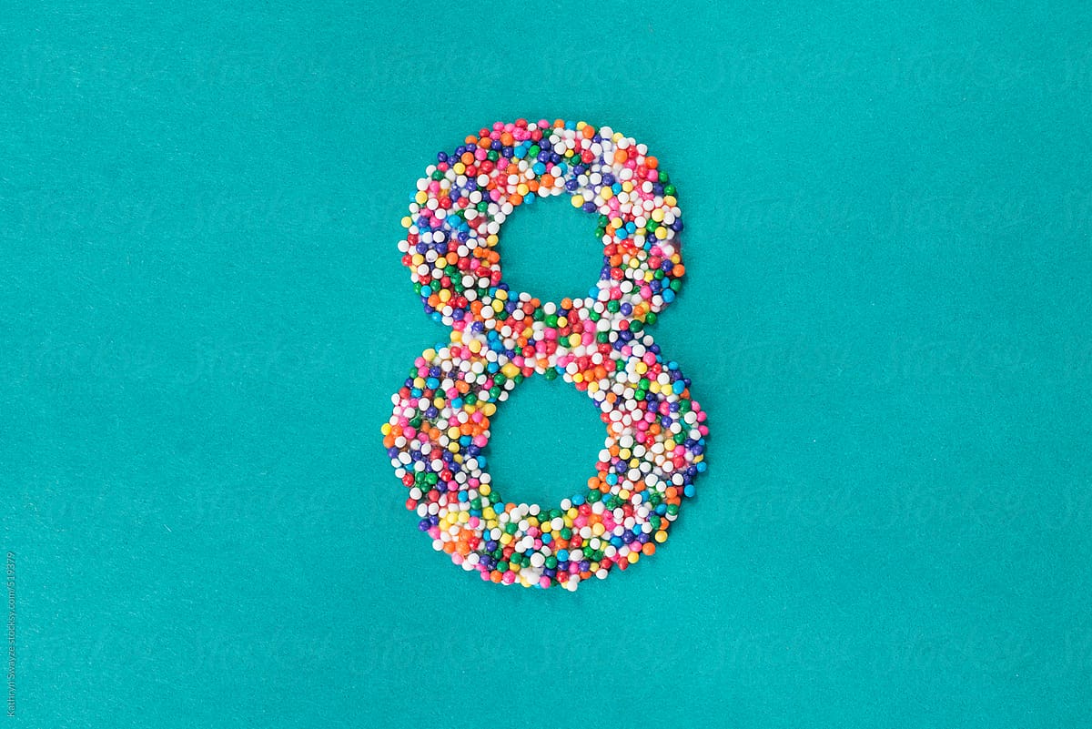 The number eight built from nonpareils