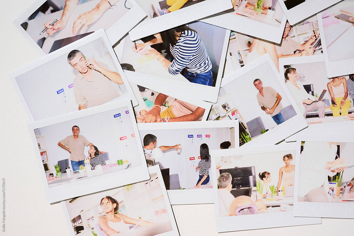 UGC polaroids from businesspeople at office